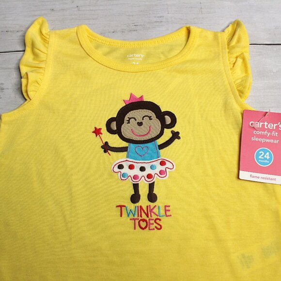 Carter's Monkey Ballerina Princess Pajama Set - Picture 4 of 5